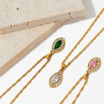 18K Gemstone Eye Diamond Necklace - A Captivating Light Luxury Piece -  QH Clothing