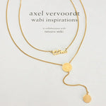 18K Gold Double Layered Necklace with English Letters and Double Medal Tassel Design -  QH Clothing