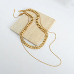 18K Gold Dual Layered Chain Necklace: A Versatile Statement Piece -  QH Clothing