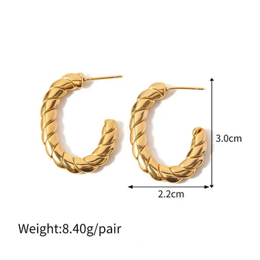 18K Gold-Plated Twist All-Match Earrings: Runway-Inspired Statement Jewelry for a Timeless Look -  QH Clothing