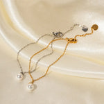 18K Gold Retro Fashion with Pearl Pendant Versatile Bracelet -  QH Clothing
