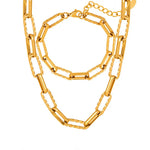 18K Gold Twisted Chain Necklace and Bracelet Set: Elegant Simplicity -  QH Clothing