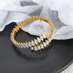18K gold exquisite and dazzling zircon design bracelet -  QH Clothing