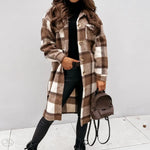 Autumn Winter Long Single Breasted Collared Shacket Woolen Coat - Quality Home Clothing| Beauty