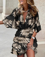 Women Batman Sleeve V Neck Irregular Hem Dress - Quality Home Clothing| Beauty