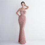 Bottom Sequin Suspender Party Sequined Dress Long Banquet Slim Fit Evening Dress Elegant - Quality Home Clothing| Beauty
