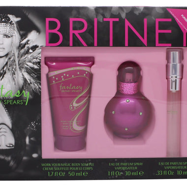 Britney Spears Fantasy Gift Set 30ml EDP Sprej + 50ml Body Souffle + 10ml EDP Sprej - QH Clothing | Beauty
