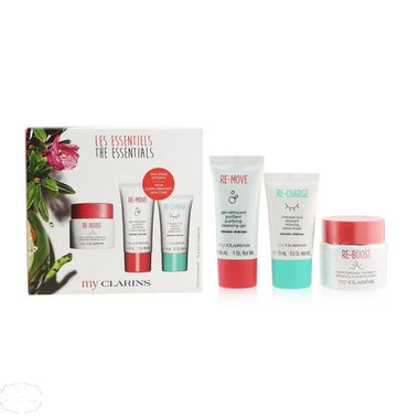 Clarins My Clarins The Essentials Gift Set 50ml Re-Boost Hydrating Cream + 30ml Re-Move Cleansing Gel + 15ml Re-Charge Sleep Mask - QH Clothing