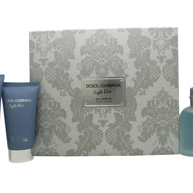 Dolce & Gabbana Light Blue Eau Intense Pour Homme Gift Set 100ml EDP + 75ml Aftershave Balm + 50ml Shower Gel - QH Clothing