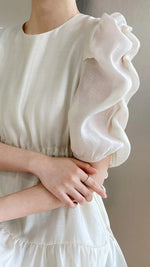 Puff Sleeve Dress Women Summer Gentle Drawstring Waist Tight Elegant High End - Quality Home Clothing| Beauty