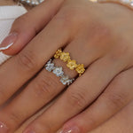 Elegant 18K Gold Floral C-Shaped Ring: A Timeless Symbol of Beauty and Versatility -  QH Clothing