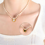 Elegant 18K Gold Pearl Pendant Necklace -  QH Clothing