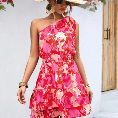 Summer Women Clothing Sloping Shoulder Dress - Quality Home Clothing| Beauty
