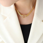 Exquisite 18K Gold Hollow Heart Necklace: A Timeless Symbol of Love and Elegance -  QH Clothing