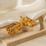 Exquisite 18K Gold Lava Shaped Earrings: A Bold Statement of Individuality and Style -  QH Clothing