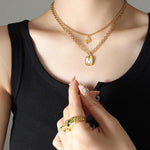 Exquisite 18K Gold Letter M Pendant Necklace - Timeless Elegance -  QH Clothing