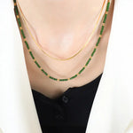 Exquisite Blade Chain Gemstone Necklace -  QH Clothing