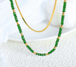 Exquisite Blade Chain Gemstone Necklace -  QH Clothing