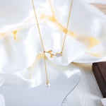 Exquisite Rose Gemstone Tassel Necklace -  QH Clothing