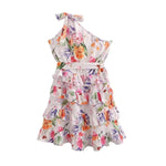 Spring Summer Women Floral Print round Neck Backless Tiered Dress - Quality Home Clothing| Beauty