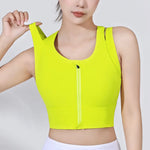 Front Zipper Sports Underwear Women One Piece Chest Pad Fitness Running Yoga Bra Beauty Back Vest - Quality Home Clothing| Beauty
