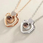 Heart's Reflection Diamond Projection Necklace -  QH Clothing