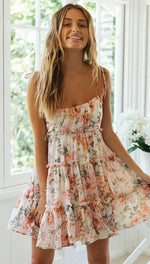 spring Summer  Holiday Sexy Print Strap Dress Bohemian Seaside Beach Dress - Quality Home Clothing| Beauty