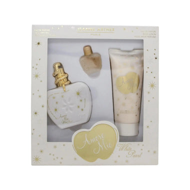 Jeanne Arthes Amour Mio White Pearl Gift Set 100ml EDP + 100ml Body Lotion + 7ml EDP - Quality Home Clothing | Beauty
