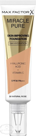 Max Factor Miracle Pure Skin-Improving Foundation SPF30 30ml - 50 Natural Rose - QH Clothing