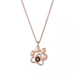 Pet Paw Print Projection Necklace -  QH Clothing