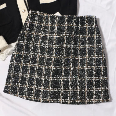 Plaid Spring Autumn Slimming Sheath High Waist Skirt - Quality Home Clothing| Beauty