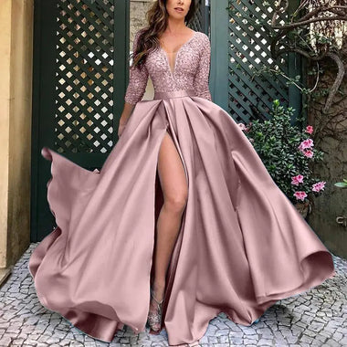 Plus Size Women Bronzing Large Swing Sexy Dress Trailing Banquet Evening Dress - Quality Home Clothing| Beauty