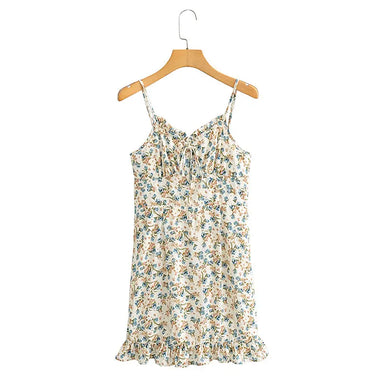 Summer Suspender Printed Dress Ruffled Tied Backless - Quality Home Clothing| Beauty