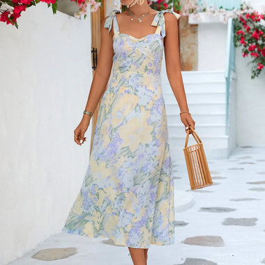 Summer Strap Printing Tube Top Dress - Quality Home Clothing| Beauty