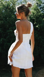 Women Clothing Solid Color Shoulder Belt Irregular Asymmetric Hem Dress - Quality Home Clothing| Beauty