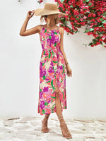 Popular Spaghetti Strap Floral Print Split Dress - Quality Home Clothing| Beauty