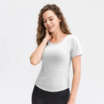 Spring Summer Loose Yoga Clothes Short Sleeve Women Nylon Ice Breathable Running Top Sports Casual Fitness T-shirt - Quality Home Clothing| Beauty