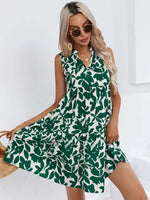 Women Clothing Dress Summer Leaves V neck Sleeveless Women Clothing - Quality Home Clothing| Beauty