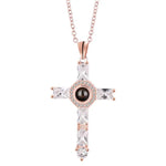 The Majestic Gemstone Cross Projection Necklace -  QH Clothing
