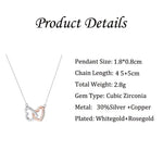 Two-Tone Interlocking Heart Diamond Necklace Gift Set -  QH Clothing