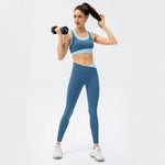 High Strength Sports Suit Women One Piece Workout Bra Non Embarrassing Line High Waist Trousers Nude Feel Yoga Two Piece Suit - Quality Home Clothing| Beauty