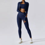 Outdoor Sports Skinny Yoga Clothes Suit Nude Feel Fitness Clothes Shockproof High Waist Yoga Clothes Three Piece Suit - Quality Home Clothing| Beauty