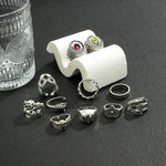 Unique Statement Ring Set: Devil's Eye, Skull, Star, Claw, and Irregular Designs -  QH Clothing