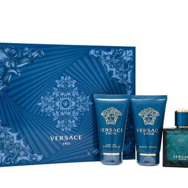 Versace Eros Gift Set 50ml EDT + 50ml Aftershave Balm + 50ml Shower Gel - Quality Home Clothing | Beauty