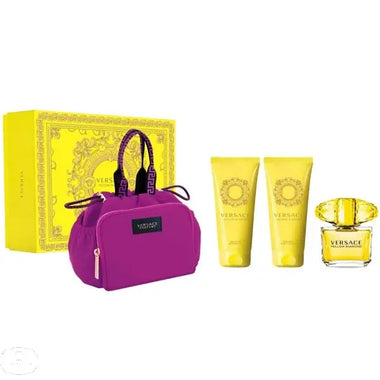 Versace Yellow Diamond Gift Set 90ml EDT + 100ml Body Lotion + 100ml Shower Gel + Pouch - QH Clothing