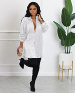 Women Clothing Solid Color Sequ Loose Shirt Dress - Quality Home Clothing| Beauty