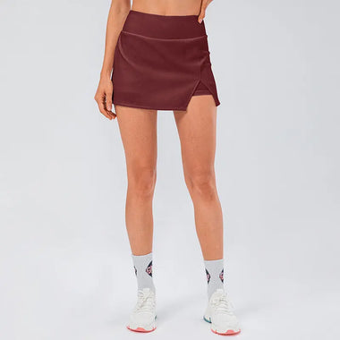Women Tight Tennis Skirt Anti-Exposure High Top Sports Yoga Fitness Golf Short Pantskirt Pocket - Quality Home Clothing| Beauty