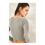 Yoga Workout Clothes Women Large V-neck Casual Breathable Running Sport Long Sleeve Quick Drying Clothes - Quality Home Clothing| Beauty