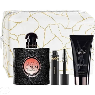 Yves Saint Laurent Black Opium Gift Set 50ml EDP + 50ml Body Lotion + Mini Mascara + Toiletry Bag - QH Clothing