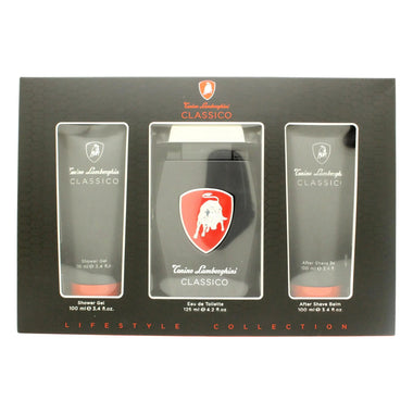 Lamborghini Classico Gift Set 125ml EDT + 100ml Aftershave Balm + 100ml Shower Gel - Quality Home Clothing| Beauty